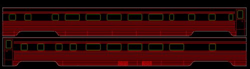 #7427 PS ATSF Fluted Side Bar Lounge Dormitory