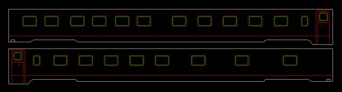 #9662-033 Budd PRR Slab Side 10 Roomette-6 Bedroom Sleeper